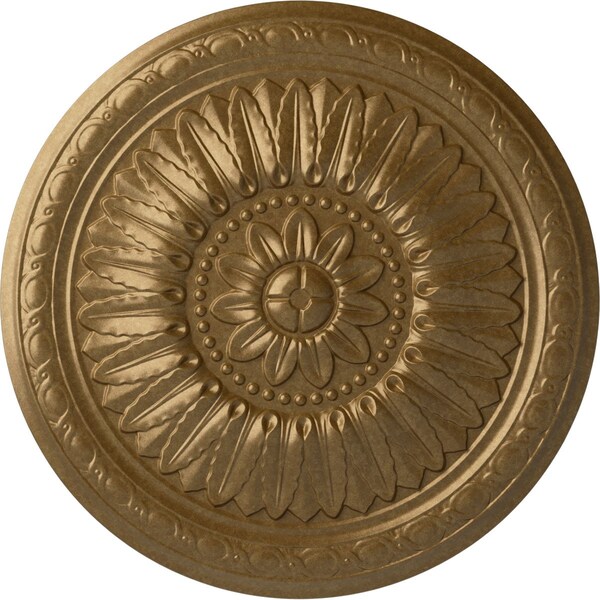 Ekena Millwork Temple Ceiling Medallion (Fits Canopies up to 9 1/4"), Hand-Painted Pale Gold, 24"OD x 1 5/8"P CM24TEPAS - main